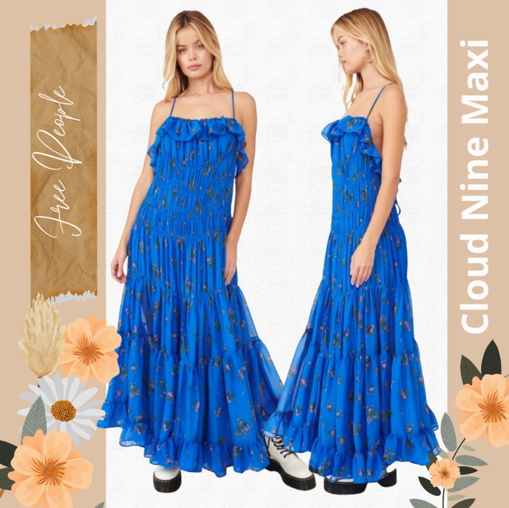 Free People Blue Floral Maxi Dress - Picture 2 of 5